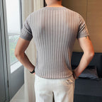 Thin Knit V-Neck Slim Top