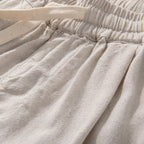 Linen Wide-leg Thin Elastic Waist Trousers