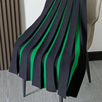 Autumn and Winter Thick Color Block Pleated Skirt