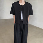 Padded Shoulder Loose Short Suit Jacket