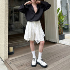 Loose Lace Panel Casual Shorts