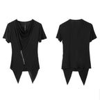 Summer Irregular Zipper T-shirt