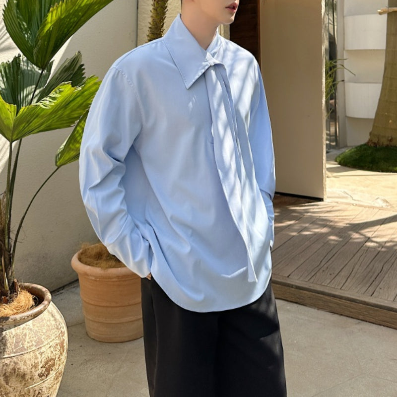 Tie-Panel Drape Casual Shirt