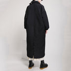 Loose Buttoned Back Slit Coat