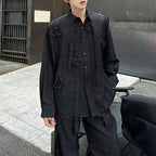 Dark Night Flower Long Sleeve Vintage Shirt