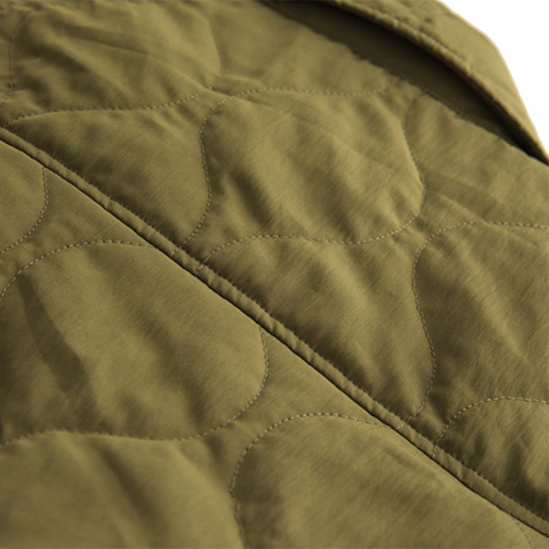 Quilted Gourd Shirt Style Cotton Jacket