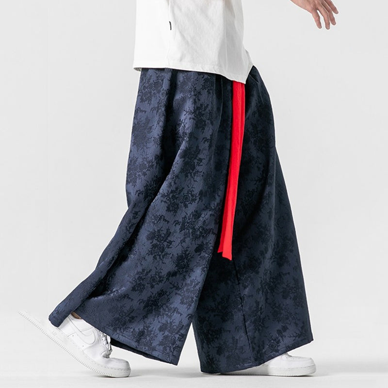 Satin Jacquard Loose Trousers