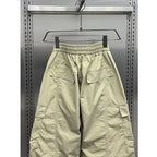 Ice Silk Loose Straight Cargo Trousers