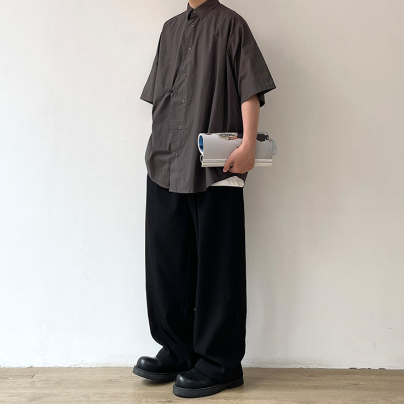 Japanese Retro Pure Cotton Loose Buttoned Shirt