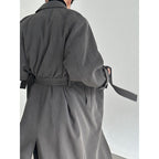 Single Breasted Lapel Long Trench Coat