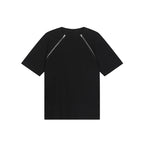 Zipper Shoulder Pad T-shirt