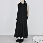 Loose-fitting Sleeveless Ruffled Shirt Vest