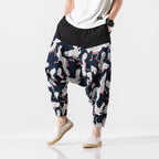 Japanese Cotton and Linen Casual Harem Lantern Crotch Pants