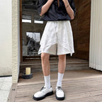 Loose Lace Panel Casual Shorts