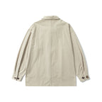 Horn Buttoned Loose Pointed Collar Shirt