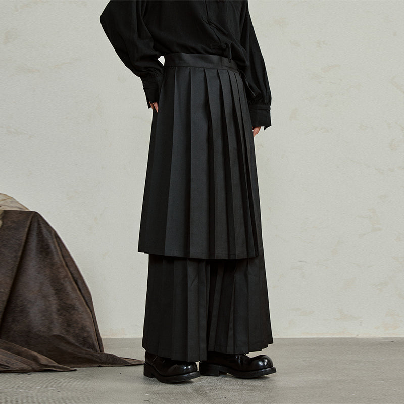 Detachable Samurai Wide Leg Pleated Culottes