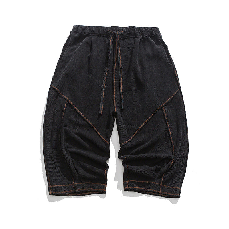 Knitted Patchwork Vintage Straight-leg Pants