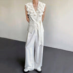 Design Three-dimensional Rose Sleeveless Suit Vest