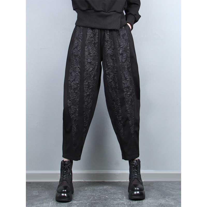 Vintage Jacquard Patchwork Cropped Trousers