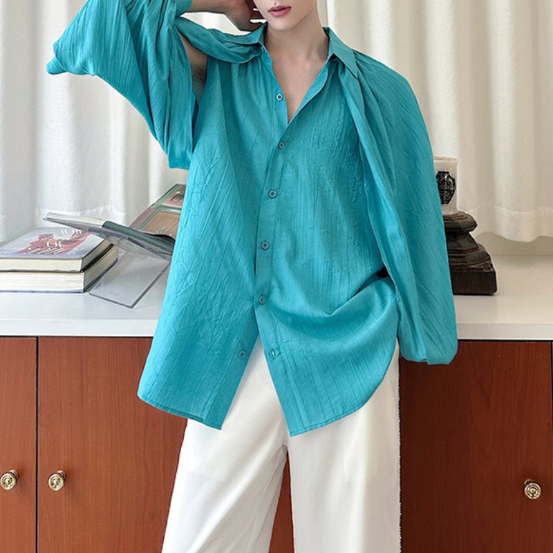 French Loose Solid Color Design Shirt