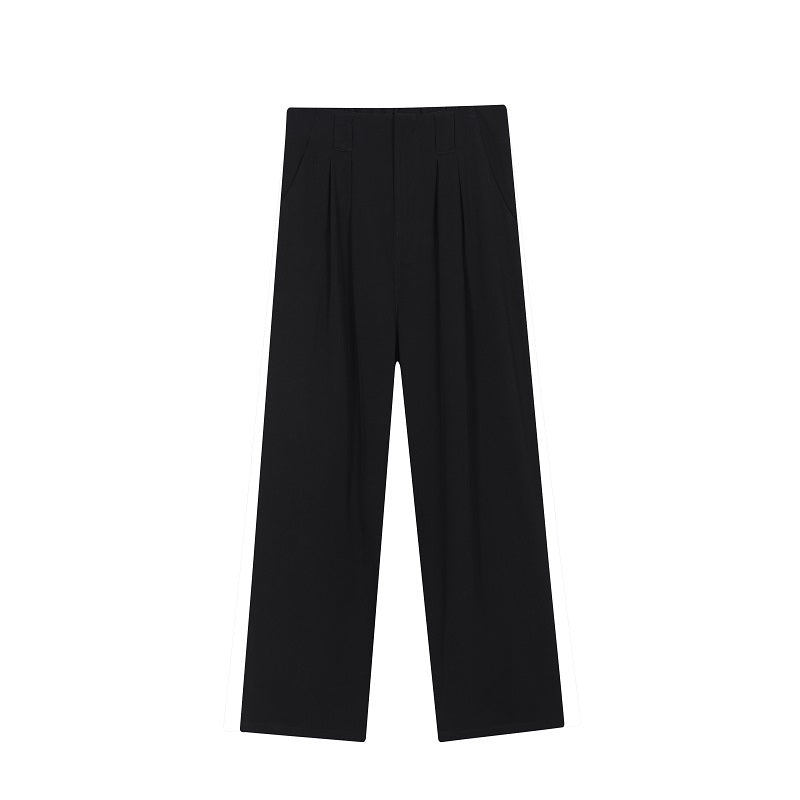 Solid Color Straight Drape Casual Pants