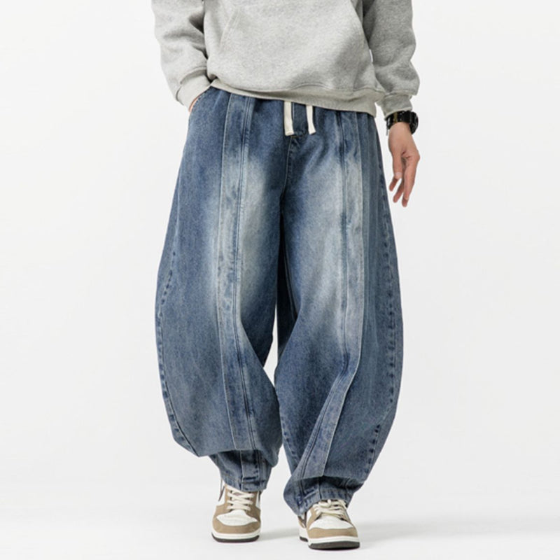 Japanese Retro Machete Denim Loose Wide-leg Harem Pants