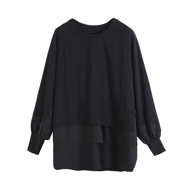 Fake Two-piece Straight Spliced Long-sleeved Shirt