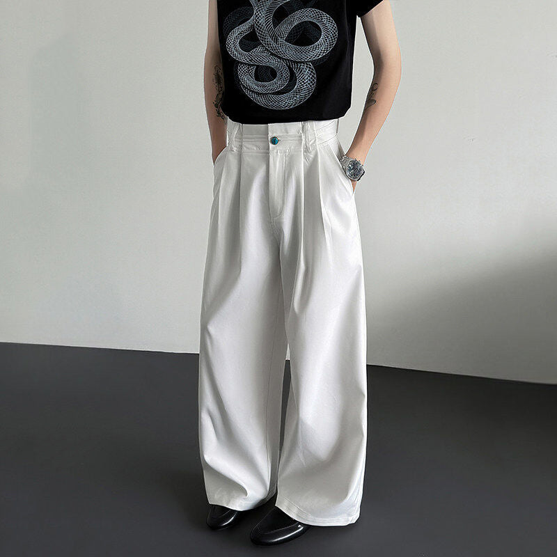 Wide-leg Jewel-embellished Draped Suit Trousers