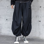 Draped Cropped Pleated Cropped Trousers