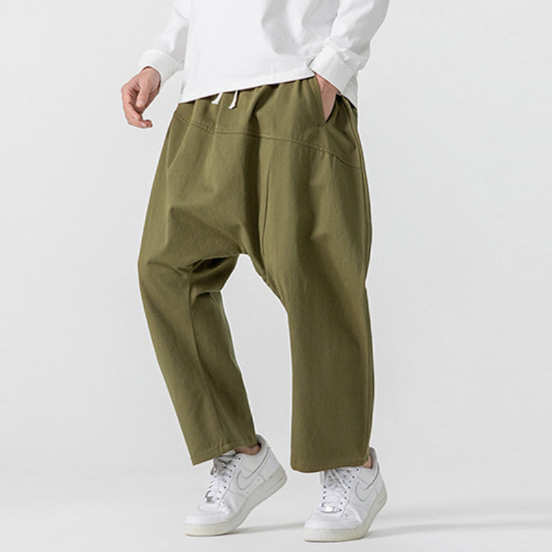 Retro Low Crotch Casual Loose Straight Wide Leg Pants
