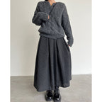 Polka Dot High Waist Pleated Skirt