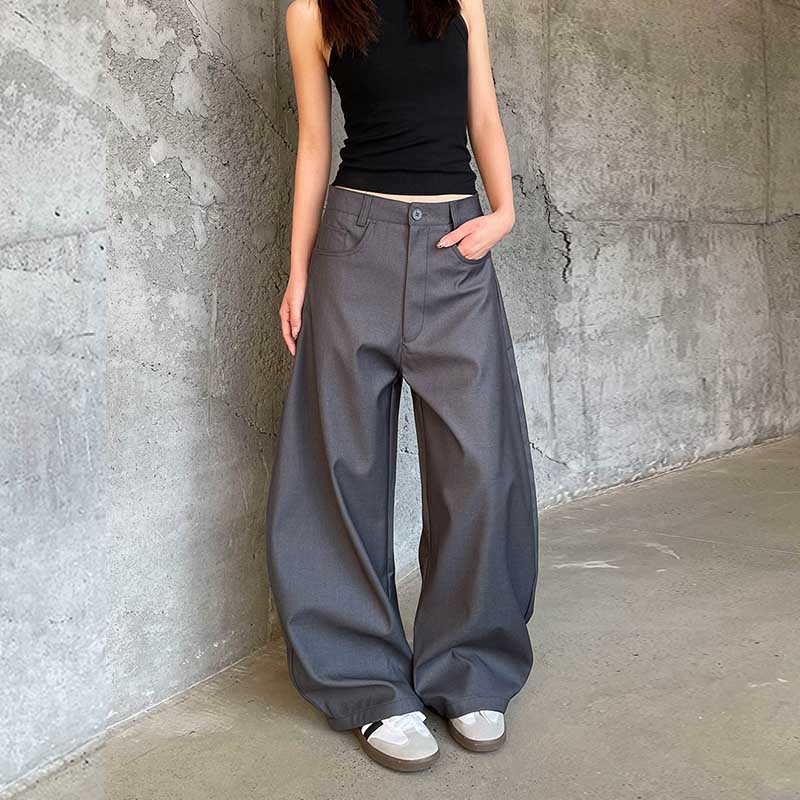 Vintage Draped Black Scimitar Suit Pants
