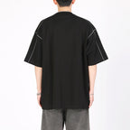 Topstitched Crew Neck Loose T-shirt