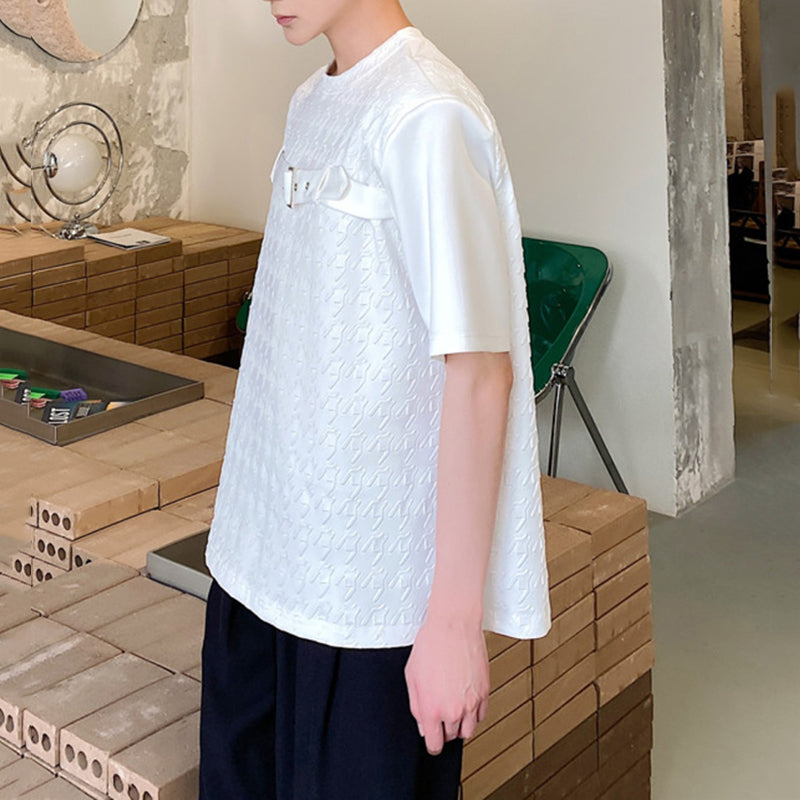 Diamond Print Buckle T-shirt
