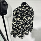 Printed Rhinestone Drape Loose Shirt