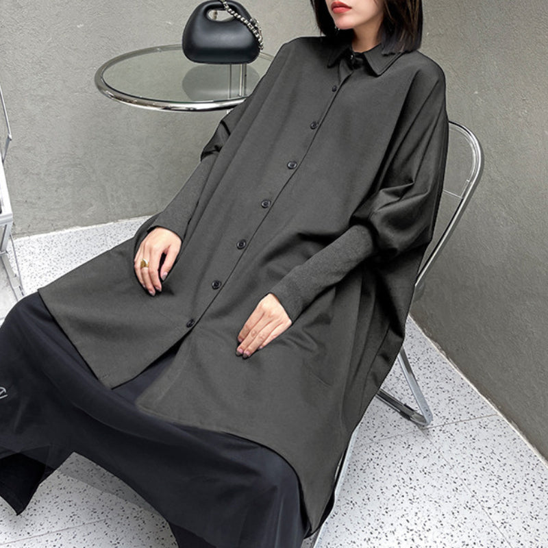 Asymmetric Loose Casual Drape Shirt