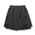 Layered Distressed Track Shorts