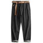 Straight-leg Loose Vertical Striped Jeans