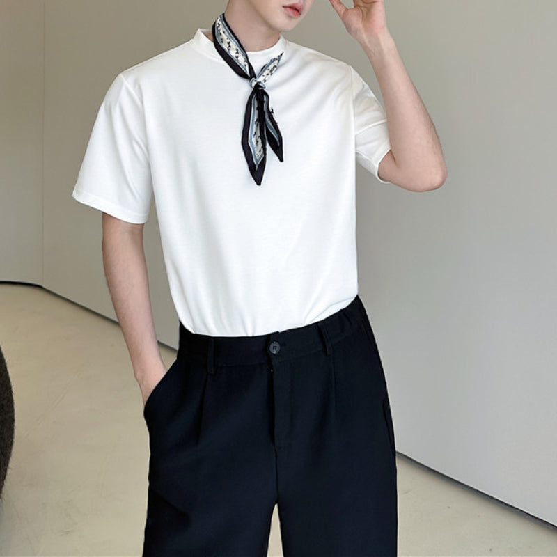 Summer Round Neck Loose Scarf Casual T-shirt