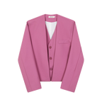 Fake Two Piece Suit Jacket Loose Straight Trousers Two Piece Set