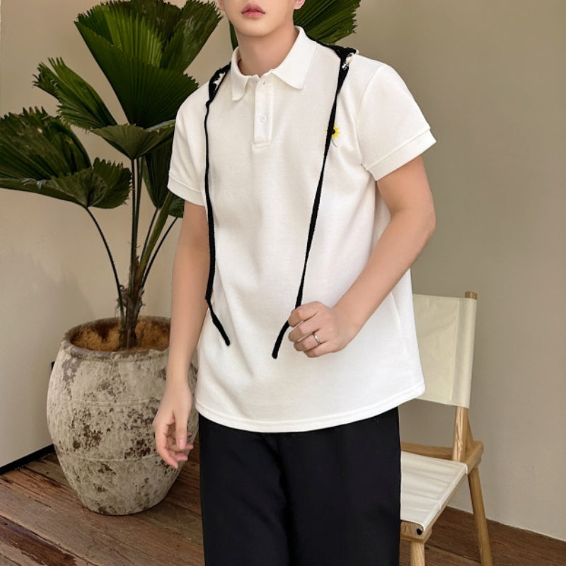 Lapel Loose Casual Embroidered Polo Shirt