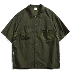 Japanese Retro Multi-pocket Patchwork Loose T-shirt