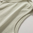 Wide Shoulder Sleeveless T-Shirt