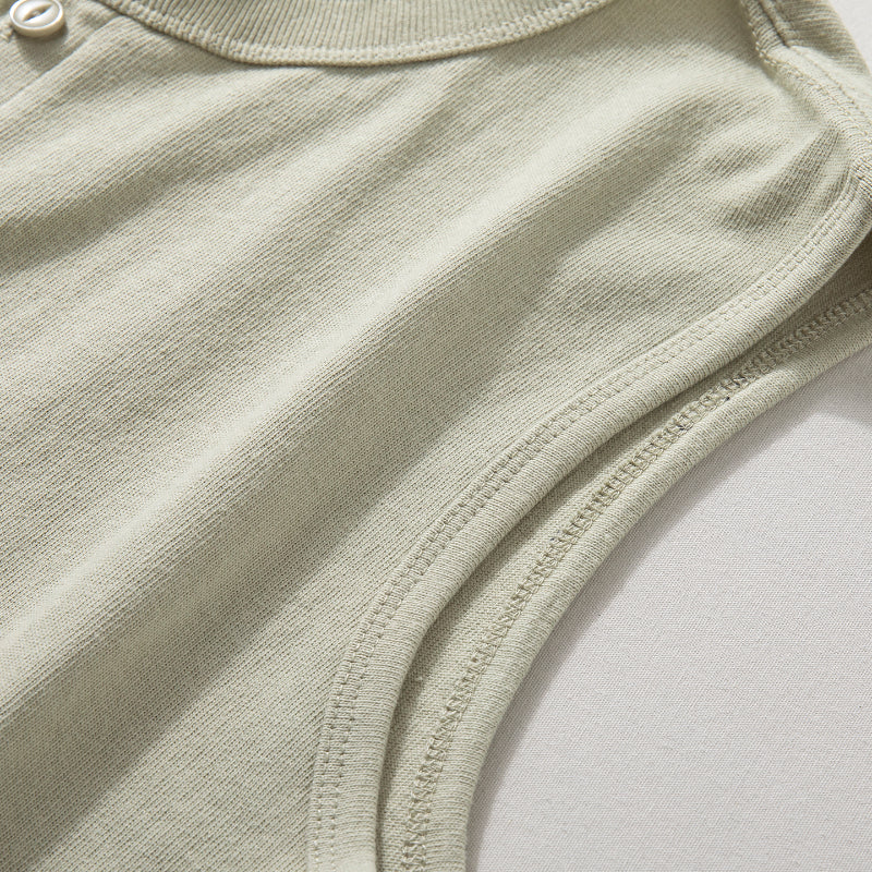 Wide Shoulder Sleeveless T-Shirt