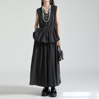 V-neck Ruffled Bud Shirt Dress