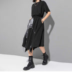 Spliced Irregular Print Skirt