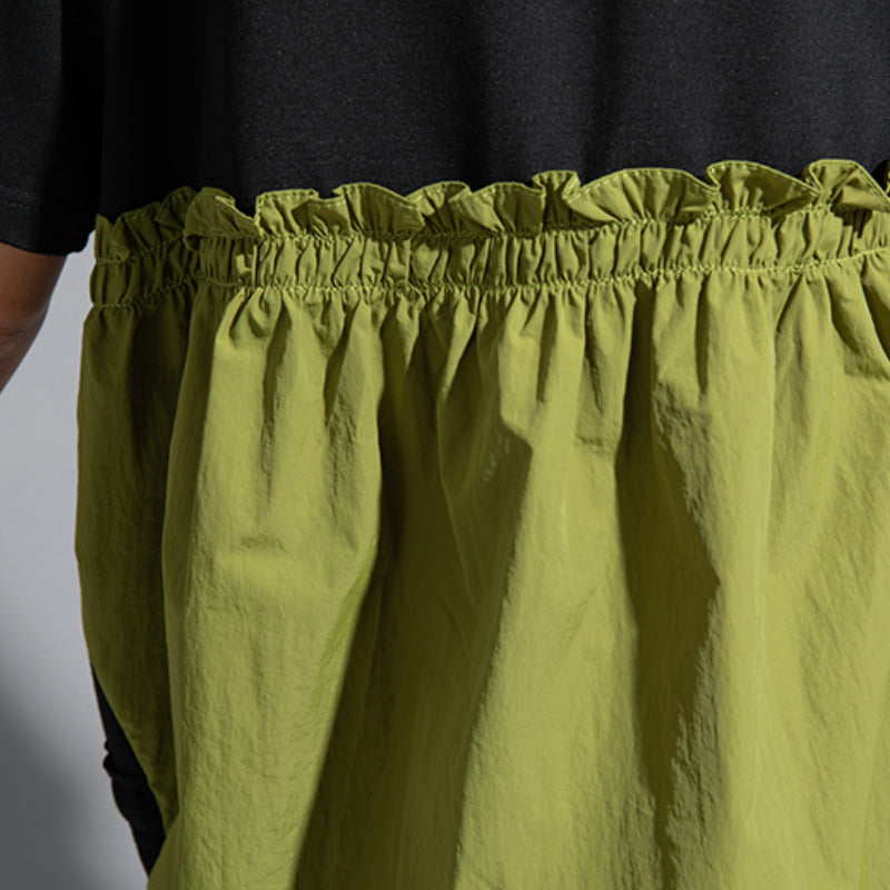 Contrast Color Stitching Loose Short-sleeved T-shirt