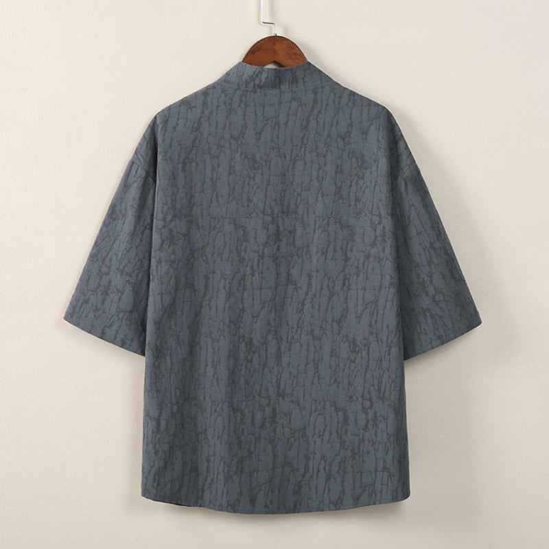 Cardigan Vintage Button Jacquard Shirt