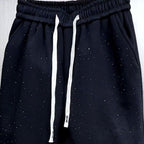 Starry Rhinestone Cuffed Sweatpants