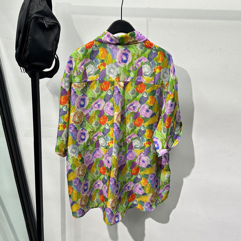 Oil Painting Design Loose Casual Shirt
